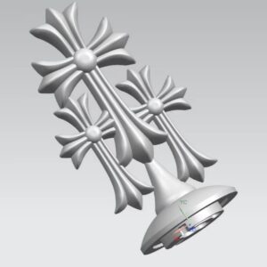Chrome Hearts Style Triple Cross Spirit Hood Ornament | Fit All Rolls-Royce Models